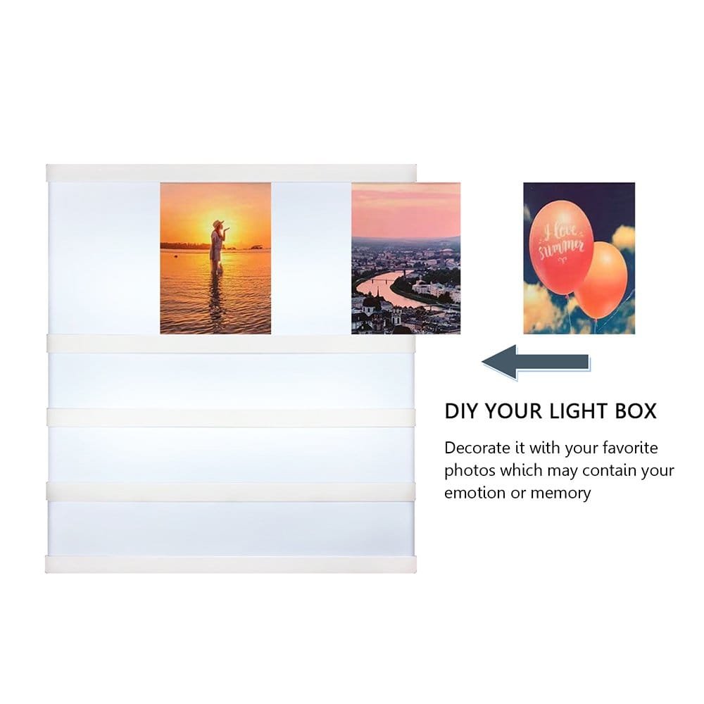 cinematic light box with photo frame and letters cinematic light box with photo frame and letters