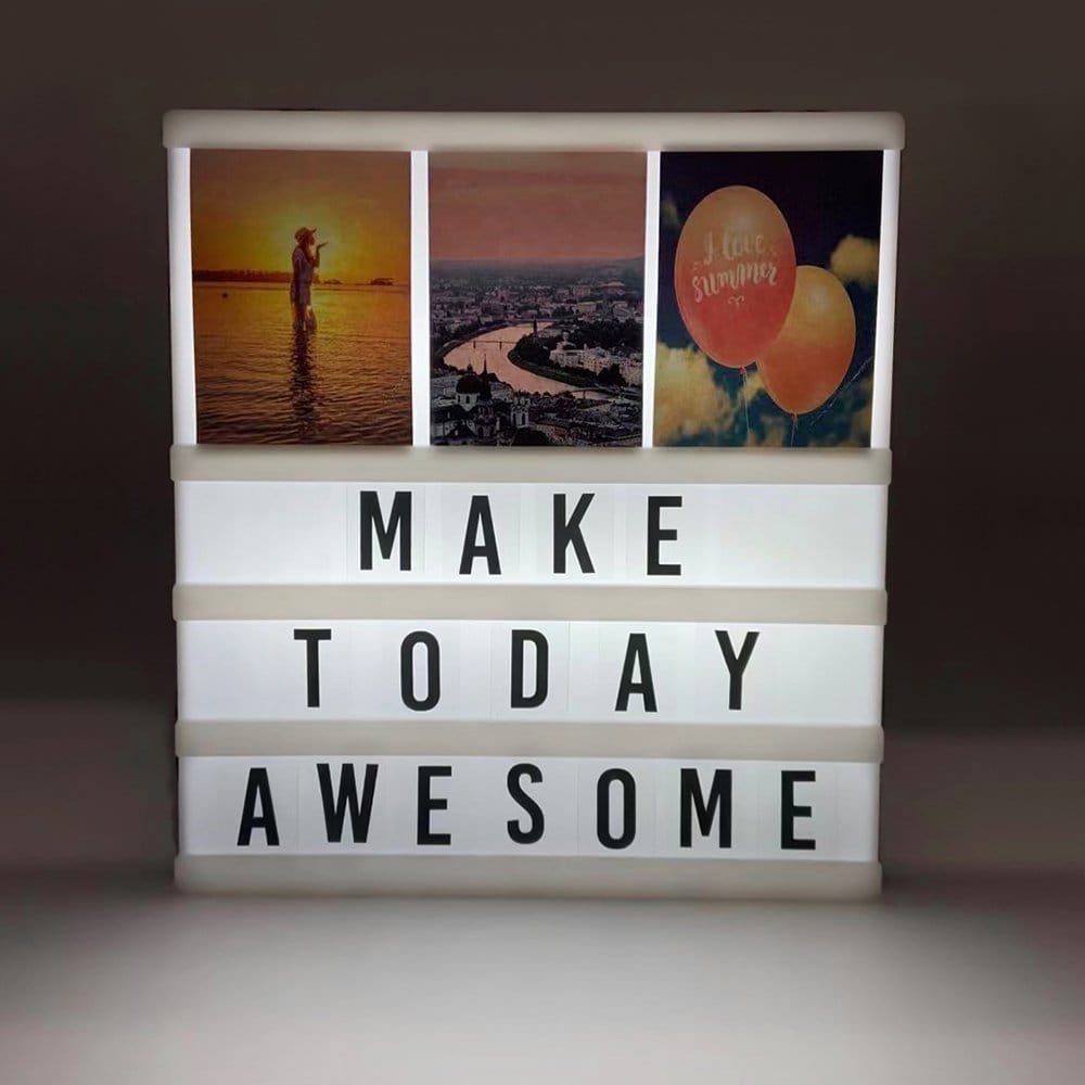 cinematic light box with photo frame and letters cinematic light box with photo frame and letters
