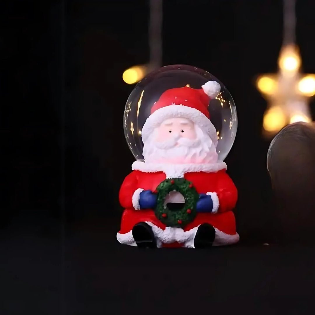 santa snow globe with light santa snow globe with light